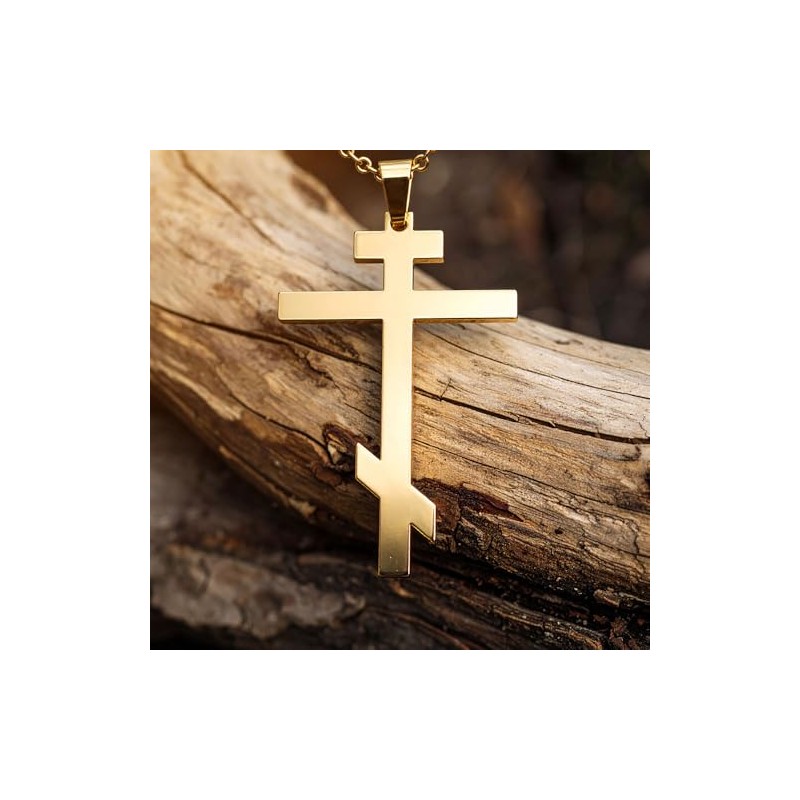 Sterling Gifts Gold Stainless Steel Orthodox Cross Necklace