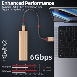 SAN ZANG MASTER M.2 SATA SSD Enclosure, USB C 3.1 Gen2 to SATA 3.0(6 Gbps), NGFF SATA B-Key(B&M Key) External Solid State Drive Enclosure Support UASP Trim Compatible with 2280/2260/2242/2230