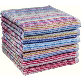REDBEST Hand Towel Pack of 6 Stripes Colourful Size 50 x 100 cm – Ideal for Travel, Light Quality, Good Moisture Absorption