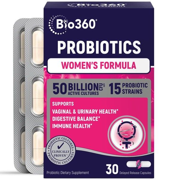Bio360 Probiotics for Women Vaginigal Health - Supports pH Balance,