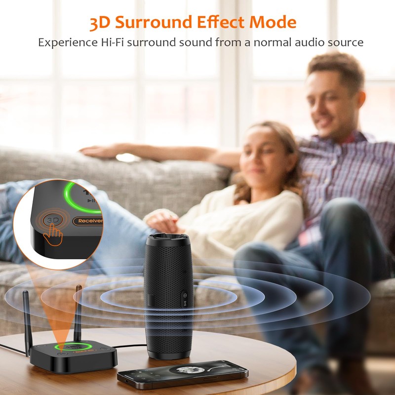 [Upgraded] 1Mii B06Pro Long Range Bluetooth Receiver, HiFi Wireless Audio