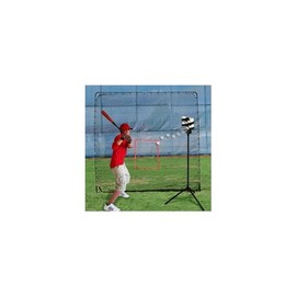 HomeStock Big League Drop Toss & Big Play Net - 7 ft W x 8 ft H, Pro Pitching Machine with 12-Ball Feeder, Fiberglass Frame, Durable Outdoor Use.