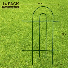 Umien™ Decorative Garden Fence 14 Pack (32in x 20ft) Rustproof Iron Garden Fencing, Animal Barrier, Wire Fence for Yard, Garden Border Edging Flower Fence, Outdoor Fences for Landscaping