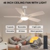 Kviflon Ceiling Fans with Lights and Remote, 46 Inch Modern