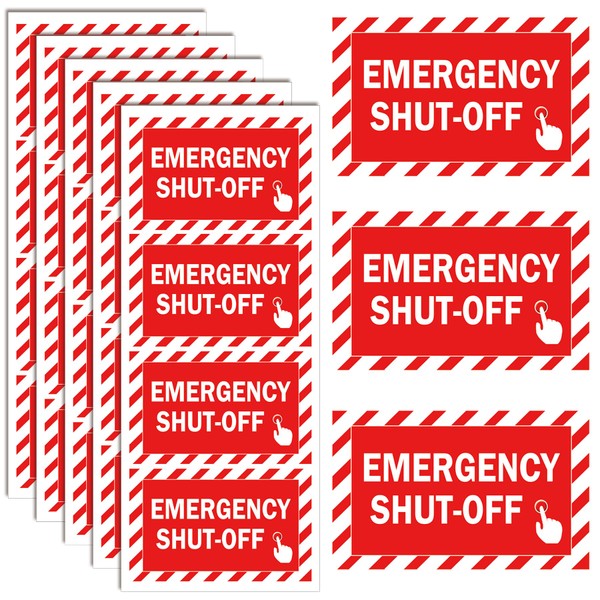 20 Pcs Emergency Shut Off Sign Emergency Stop Stickers 1