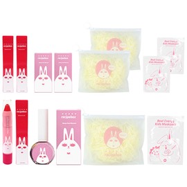 Recipe box Children's travel simple makeup set, portable pouch + 2 children's mask packs + Lip crayon + Nail polish Glossy Pearl Blossom, 3 sets / 레시피박스 어린이 여행용 심플 메이크업 세트, 휴대용 파우치 + 어린이 마스크팩 2p + 립크레용 + 매니큐어 글로시펄 블라썸, 3세트