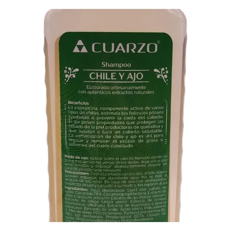 Shampoo Cuarzo Chile y Ajo 550 ml