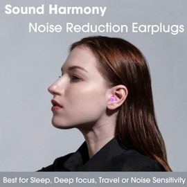 HeyEars Silence Ear Plugs for Noise Reduction, Ultra Soft for Sleeping, Noise Sensitivity, Passive Noise Cancelling 26dB, NRR 16dB, Most Comfortable Earplugs, 8 Ear Tips - Lavender Dream