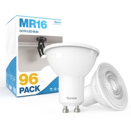 Sunco 96 Pack MR16 LED Bulb, GU10 Dimmable Track Light Bulbs, 5.5W=50W, 3000K Warm White, 550 LM, 25000 Lifetime Hours UL