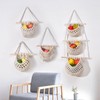 Wallfire Hanging Fruit Basket, 3 Tier Cotton Rope Baskets, Produce