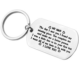 Couples Keychain Key Ring Couples Lovers Keyring Gift Love Keyrings to My Man Keychain Husband Wife Keychains Keyring Wedding Anniversary Valentine's Day Gift for Boyfriend Fiance Husband