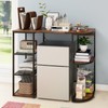 PUNCIA Coffee Bar Cabinet with Fridge Storage