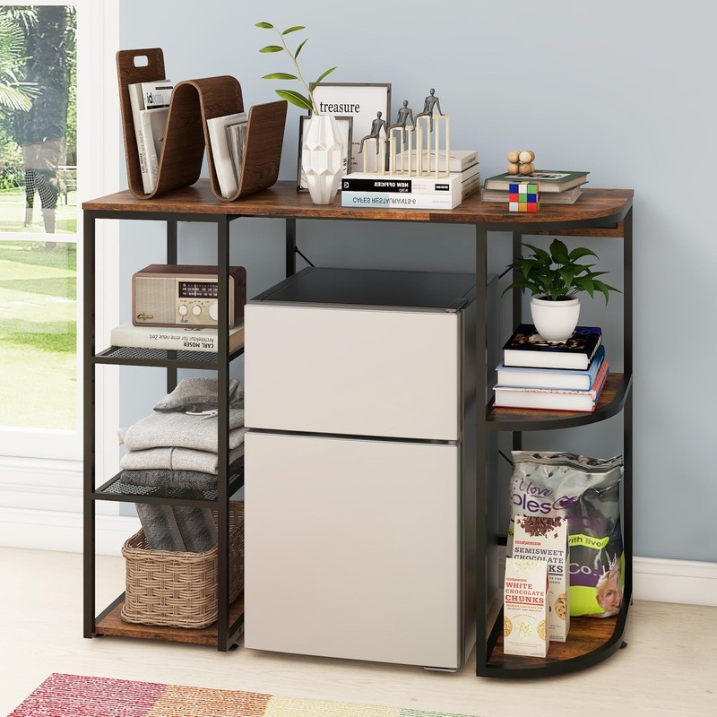PUNCIA Coffee Bar Cabinet with Fridge Storage