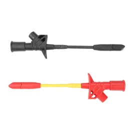 Grab Clamp Multimeter Test Probes Pack of 2 Fully Insulated Quick Piercing Test Multimeter Probe Clip Quick Pierce Test Spring Force Needle Hook Multimeter Test Probes 4 mm Socket