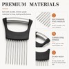 Stainless Steel Onion Holder for Slicing, 10-Needle Vegetable Cutter Guide