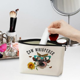Western Makeup Bag, Cow Cosmetic Bag, Funny Cow Gifts, Cow Print Stuff, Western Accessories Stuff, Western Gifts for Women Girls Cow Lovers Owner Mother Christmas Birthday Graduation Cow Themed Gifts