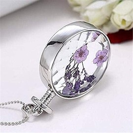 Car rearview mirror charm eternal flower round, K9 crystal double-sided transparent color