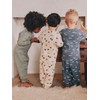 NEXT Oversized Fit Cotton Pyjamas Pack of 3, Blue/Ecru