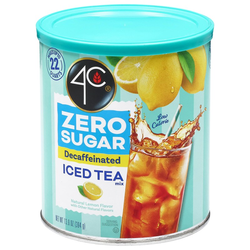 4C Zero Sugar Powdered Drink Mix Cannisters, Zero Sugar Decaffeinated
