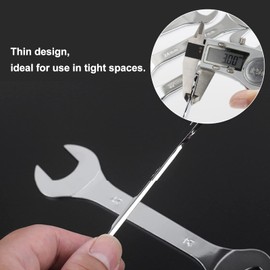 Leliafleury Super Thin Spanner, 22mm x 24mm Double Open End Spanner, Carbon Steel, Metric Wrench Repairing Tool for Bicycle