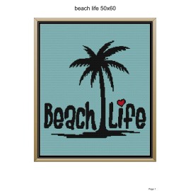 Unbranded Beach life blanket pattern,50x60"