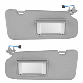 Gray Driver Left + Passenger Right Side Sun Visor Replacement Compatible with Honda CRV 2017 2018 2019 2020 2021 2022 with Light Replace 83280TLAA12ZB 83230TLAA12ZB