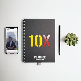 Grant Cardone 10X Daily Planner 4-Pack – Entrepreneur’s Productivity Journal for Goal Setting, Time Management, and Success