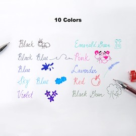 Dong-A Ultra Fine Point 0.3mm Ink pen Assorted 10 Colors Gel Pens Thin line and Smooth touches Gel Ink Rolling ball pens, Multicolor, 10 Count (Pack of 1)