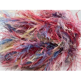 Long Eyelash Colorful Red, Blue, Yellow, Pink - Ice Yarns, 50 gram (1.76 oz) 30 Meters (32 yds) Polyester Eyelash Yarn