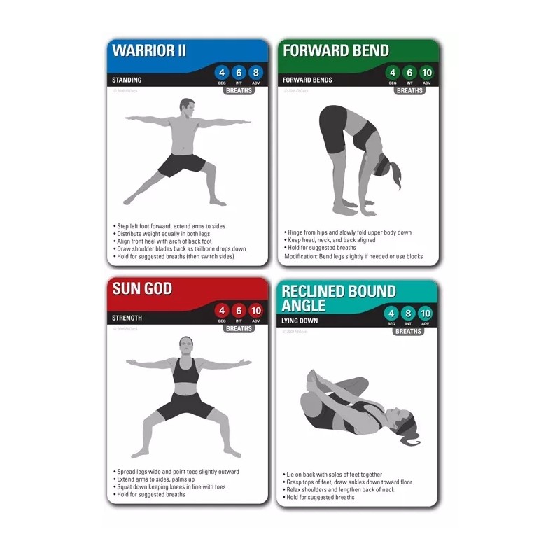 FITDECK YOGA Exercise Playing Cards All Abilities Pose Instructions Help