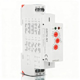 AGJIQ Multifunctional Delay Time Relay, GRT8-M1 AC/DC 12V-240V Wide Voltage Relays Timer, 10 Functions Delay ON Off, DIN Rail Mount Timer Relay for Industrial Control & Smart Home