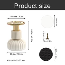 Set of 4 Adjustable Feet, Adjustable Feet with Non-Slip Rubber Base, Adjustable Furniture Feet, Height Adjustable from 54 to 63 mm, Used for Wardrobes, Tables, Bedside Tables