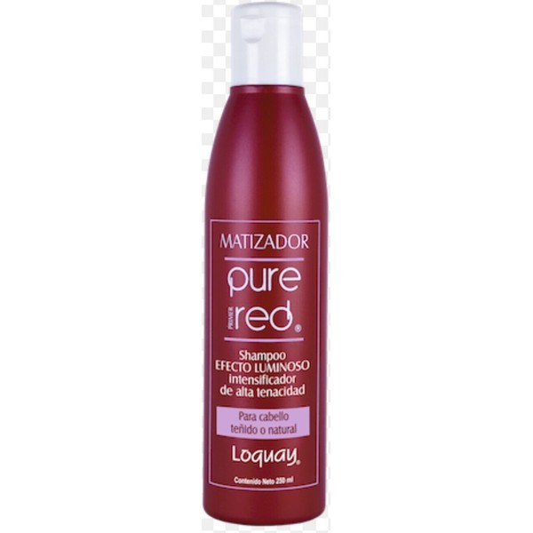 Matizador PURE RED Premier LOQUAY Color Gloss Shampoo Cabello Tenido Rojo 8.4 Oz