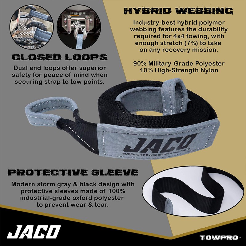 JACO TowPro Recovery Tow Strap (3" x 30 ft)