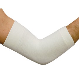 MANIFATTURA BERNINA Elan 2004-2 Piece Elbow Bandages Thermal Merino Wool Joint Warmer, White