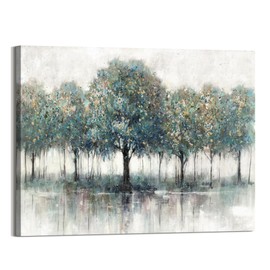arttitue Tree Wall Art Canvas Picture: Forest Landscape Artwork Abstract Trees Nature Scenic Print Modern Woodlands Wilderness Painting Decorations for Living Room Home Office 36 x 24 Inches