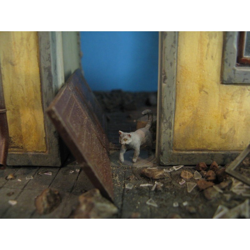 オーロラモデル 1/35ミリタリー 猫7匹セット ガレージキット未塗装フィギュア