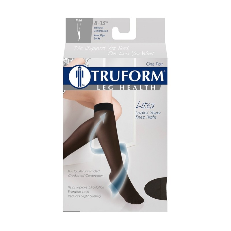 Truform Truform Sheer Compression Stockings, 8-15 mmHg, Women's Knee High