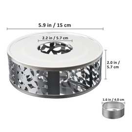 JUKFITA Tea Warmer Petals Silhouette, 3 Pack Stainless Steel Teapot Warmer with Tealight Holder