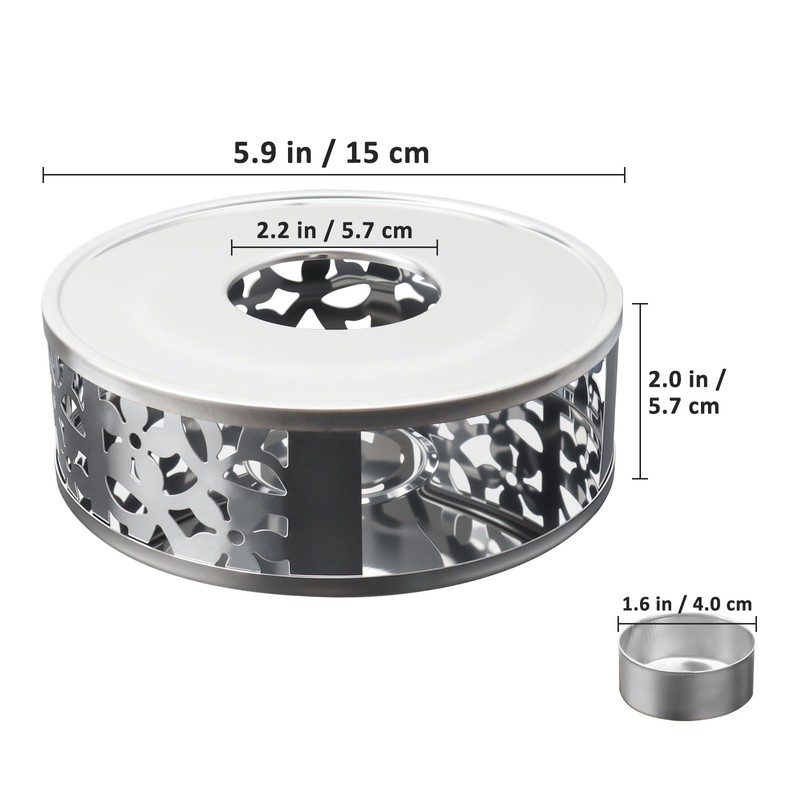JUKFITA Tea Warmer Petals Silhouette, 3 Pack Stainless Steel Teapot
