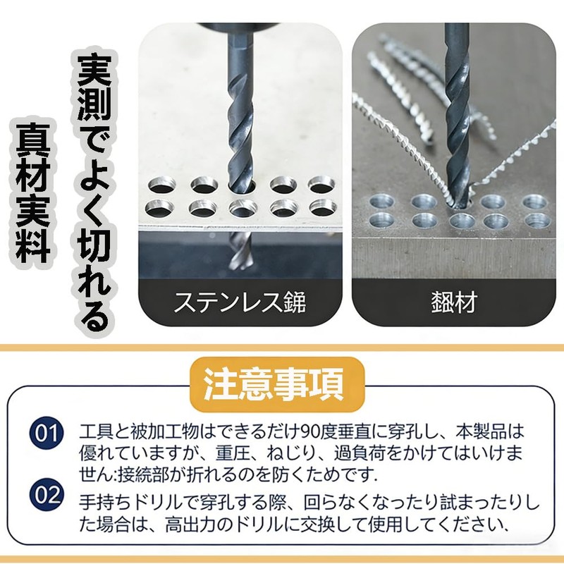 Drill Bit Set, 8-Piece Set, Universal Type, Hex Shank Drill,