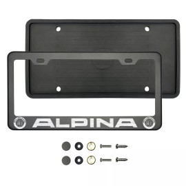 Aftermarket Products Alpina Laser Etched Matte Black Stainless Steel License Frame Silicone Guard