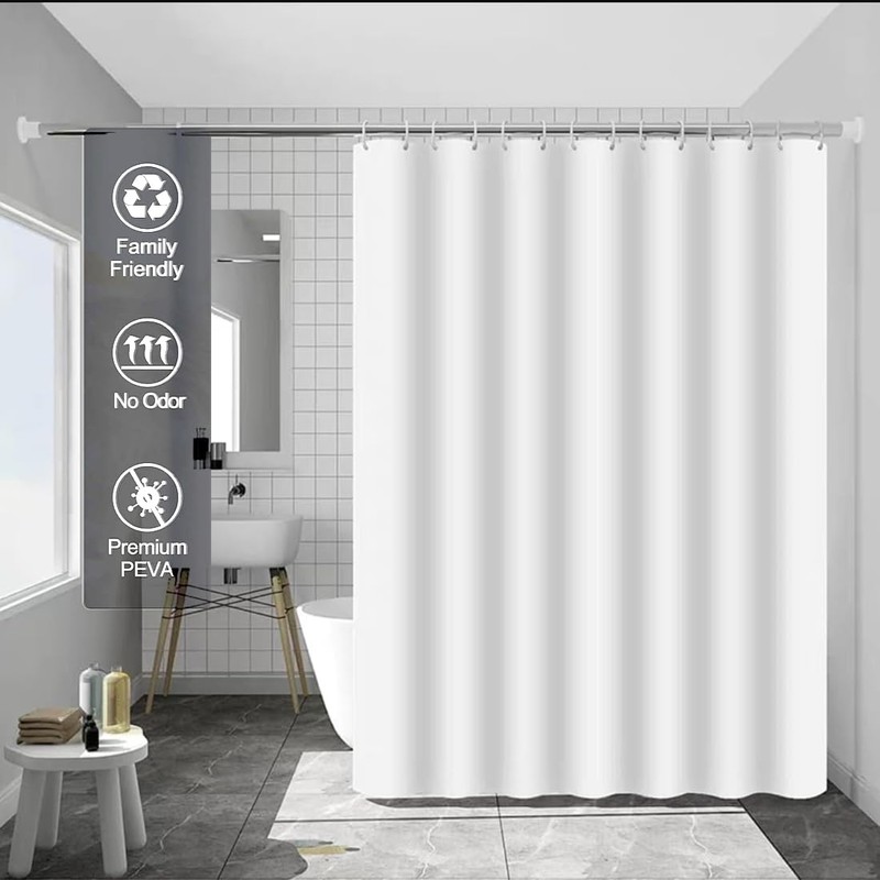 W SINWEDA Cortina Baño, Cortinas de Ducha/Bañera 180X180 cm, Impermeable,