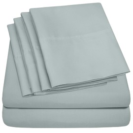 Sweet Home Collection Juego de sábanas de 6 Piezas de 1500 Hilos de Bolsillo Profundo  2 Fundas de Almohada Extra, Gran Valor                         