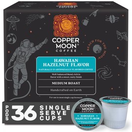 Copper Moon Single Serve Coffee Pods for Keurig K-Cup Brewers, Medium Roast, Hawaiian Hazelnut Blend, 36 Count