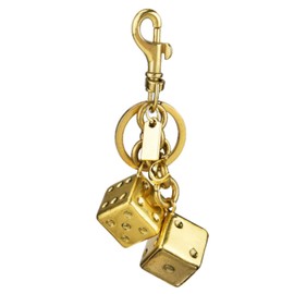 LSBDJDL Dice Metal Cool Mens Keychain Handbag Bag Pendant Key Chain Keychain Accessories Purse Charm (gold)