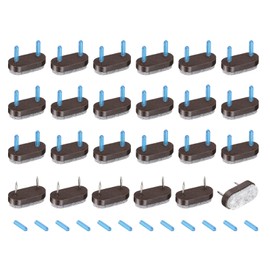 sourcing map 24Pcs Nail-on Felt Furniture Pads, Rounded Rectangle Felt Pads Furniture Sliders Floor Protectors for Wooden Furniture Table Sofa Chair Leg (18mm, Brown)