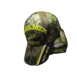 K's Novelties Reel Men Fish Fishing Camouflage Camo Mesh Embroidered Cap Hat 932