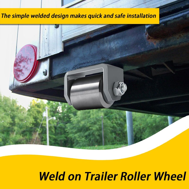 GearTrust Weld on Trailer Roller Wheel, Heavy Duty Steel Trailer