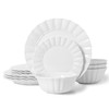 HOMBENE Plates and Bowls Sets, 12 Piece Dinnerware Sets Bone